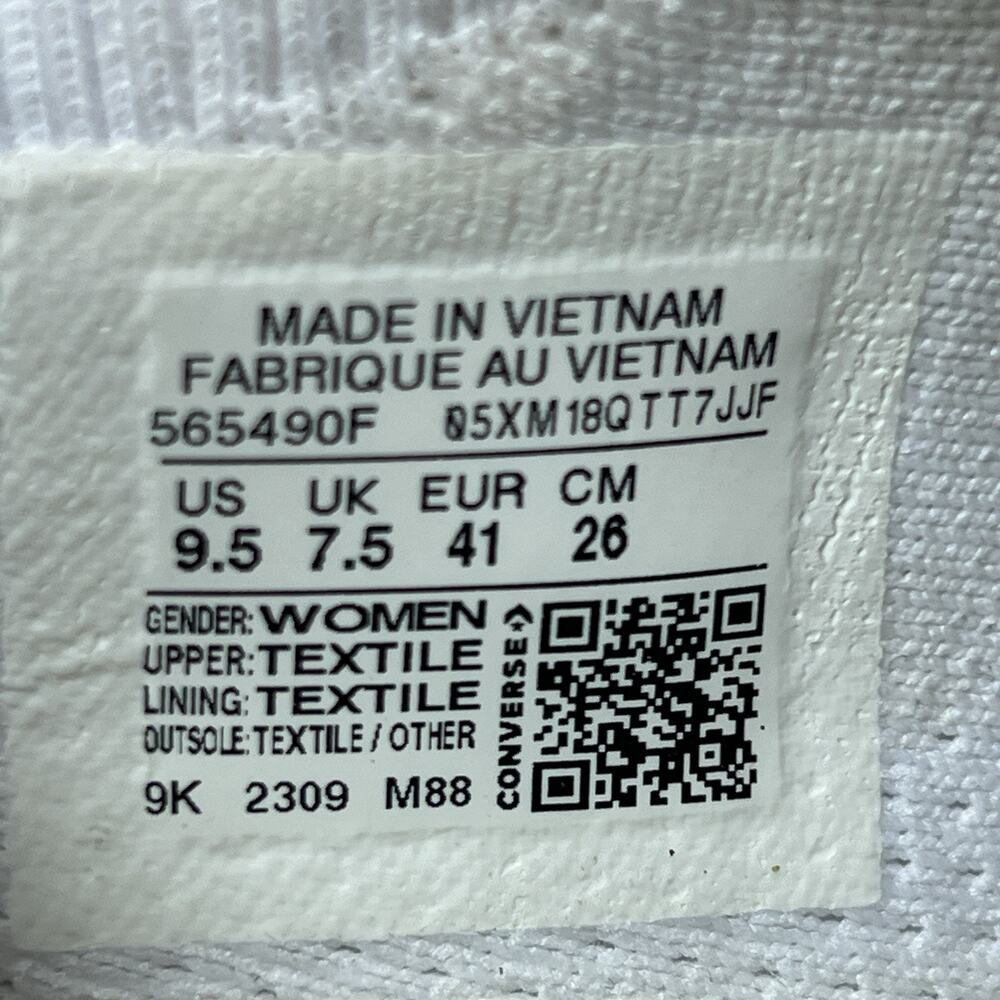 Converse All Star White Knit Canvas Womens Sz 9.5 Sneaker Slip On Low Top Skater - Picture 11 of 11